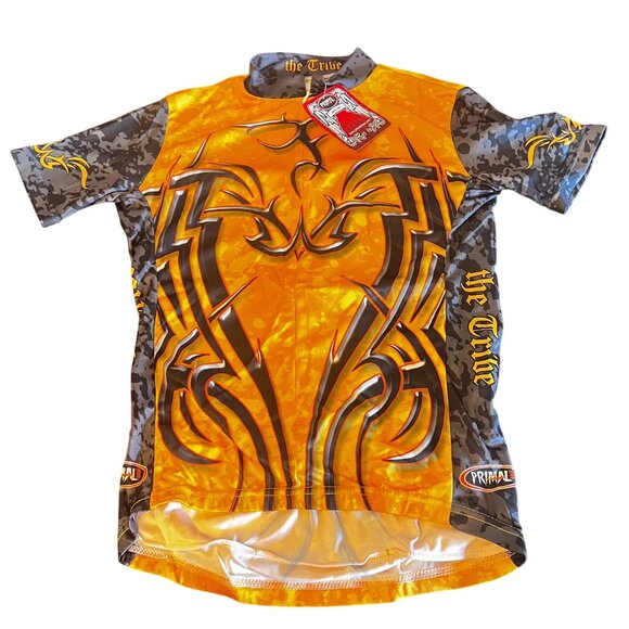 Primal Wear Mens Cycling Jersey The Tribe Design Yellow/Gray S Polyester Short S - Picture 1 of 11